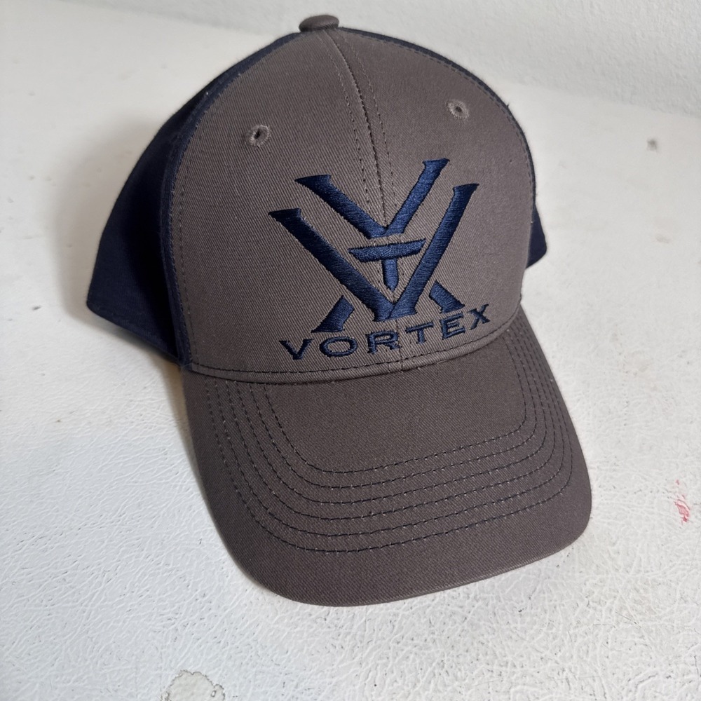 Vortex Mens Core Logo Gray Blue Adjustable Snap Back Cap One Size‎